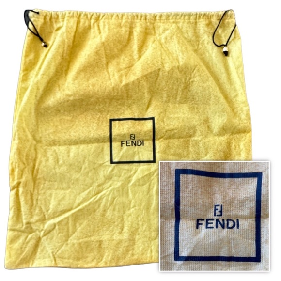 Fendi Handbags - FENDI Vintage Dust Bag Drawstring Yellow Black